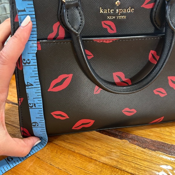 kate spade Black Satchel with Pink Lip Print - Picture 9 of 11